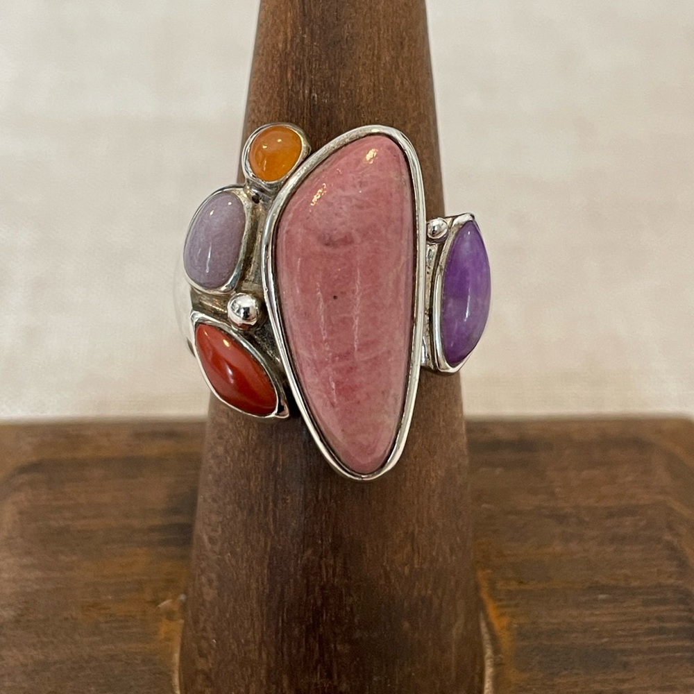 Vintage Whitney Kelly Ring Size 7 Sterling Silver .925 Pink Stone